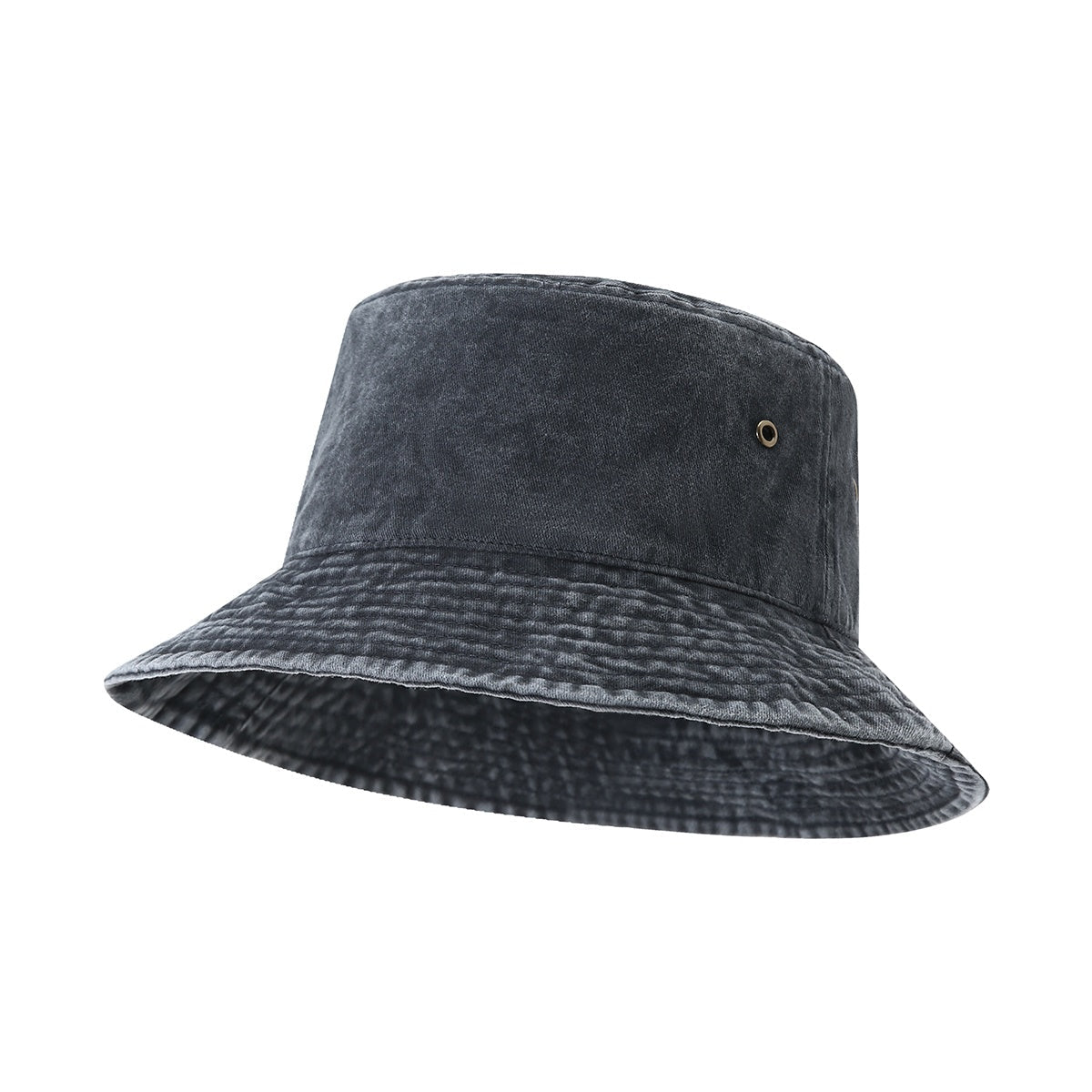 280gsm 100% cotton drill washed bucket hat - Navy Faded - Front