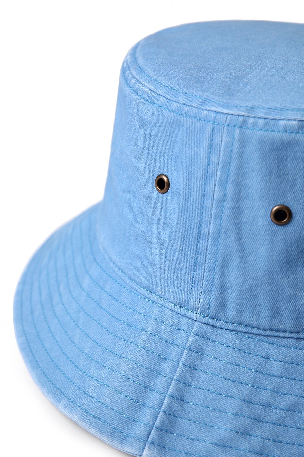 280gsm 100% cotton drill washed bucket hat - Sky Blue Faded - View