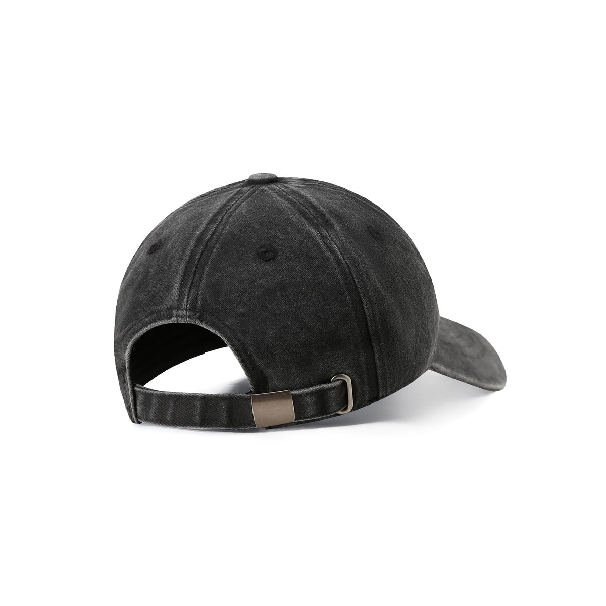 280GSM Cotton Drill Washed Unstructured Caps - Black Faded - Back