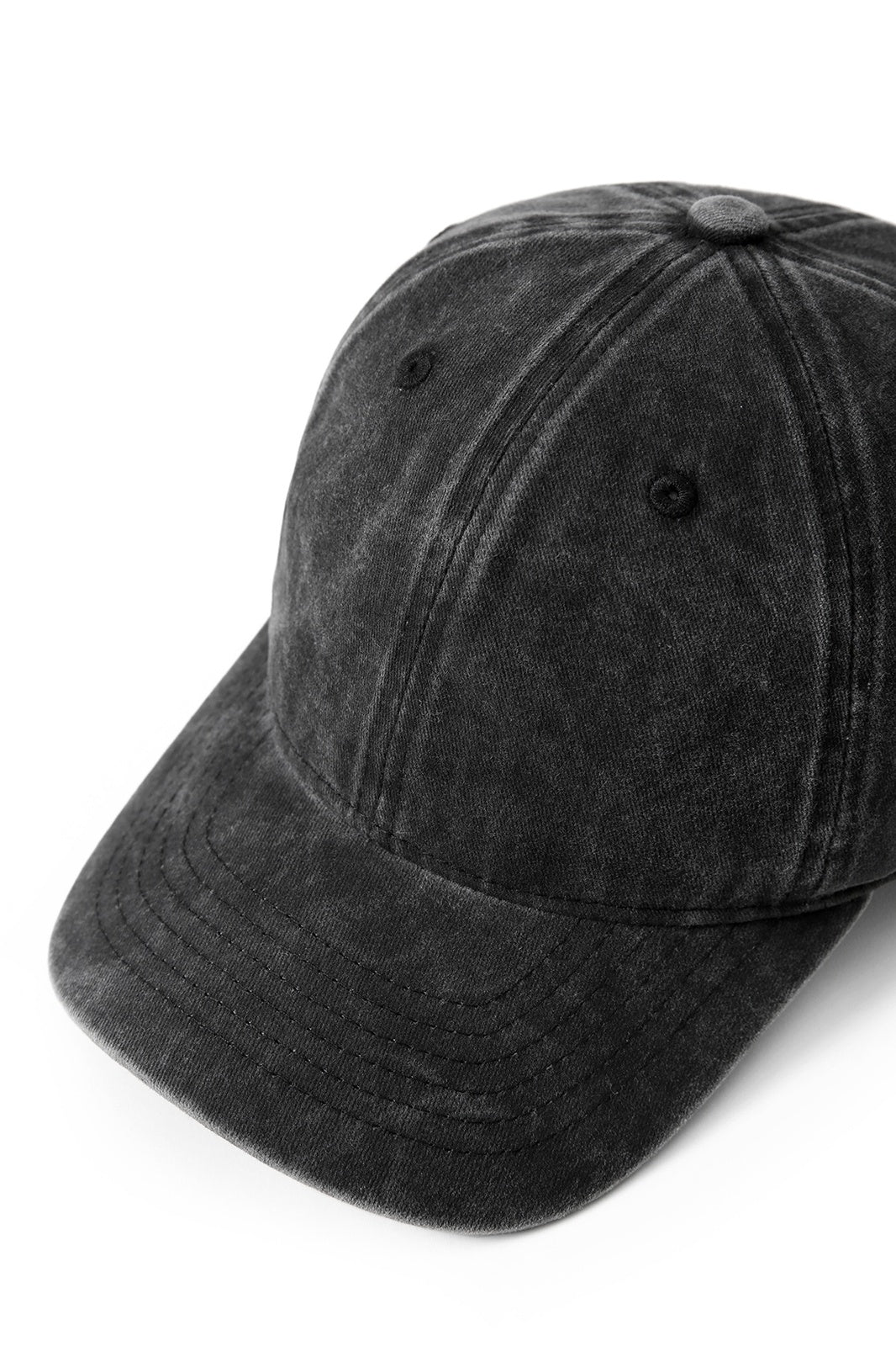 280GSM Cotton Drill Washed Unstructured Caps - Black Faded - View