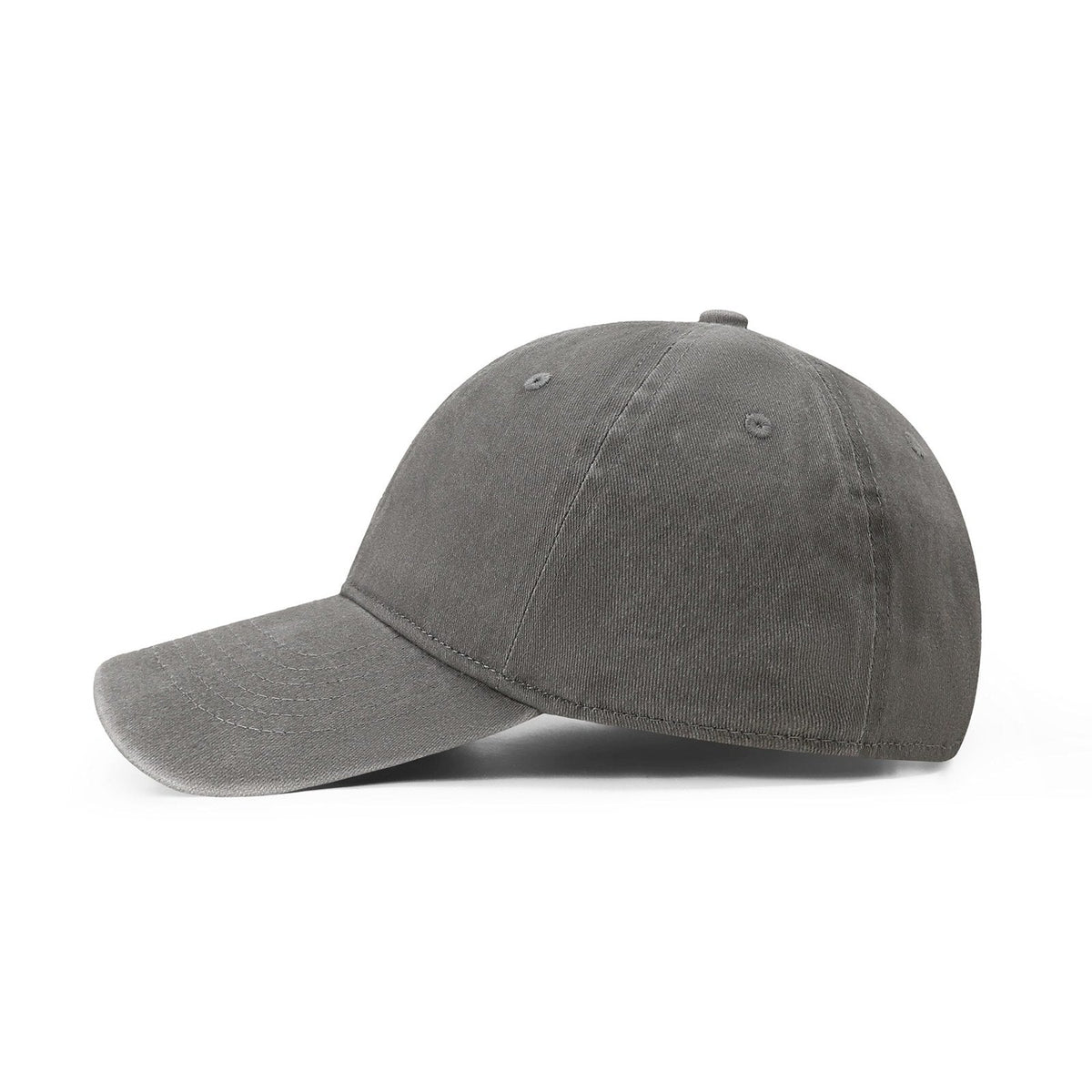 280GSM Cotton Drill Washed Unstructured Caps - Charcoal Faded - View