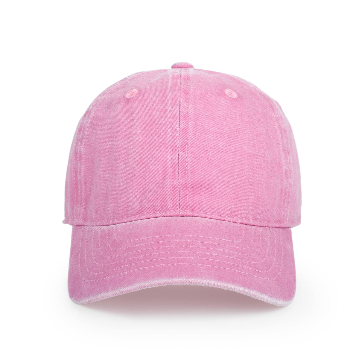 280GSM Cotton Drill Washed Unstructured Caps - Coolpink Faded - View
