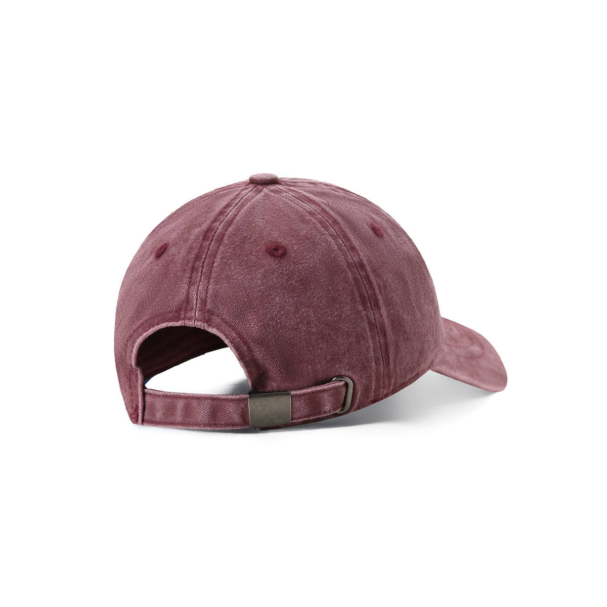 280GSM Cotton Drill Washed Unstructured Caps - Maroon Faded - Back