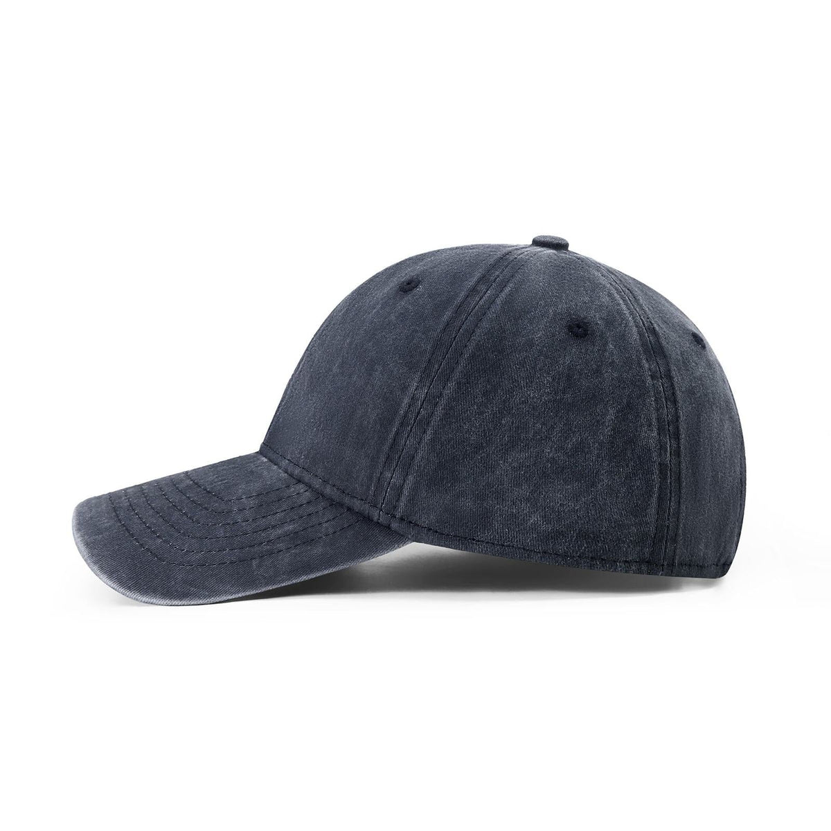280GSM Cotton Drill Washed Unstructured Caps - Navy Faded - View