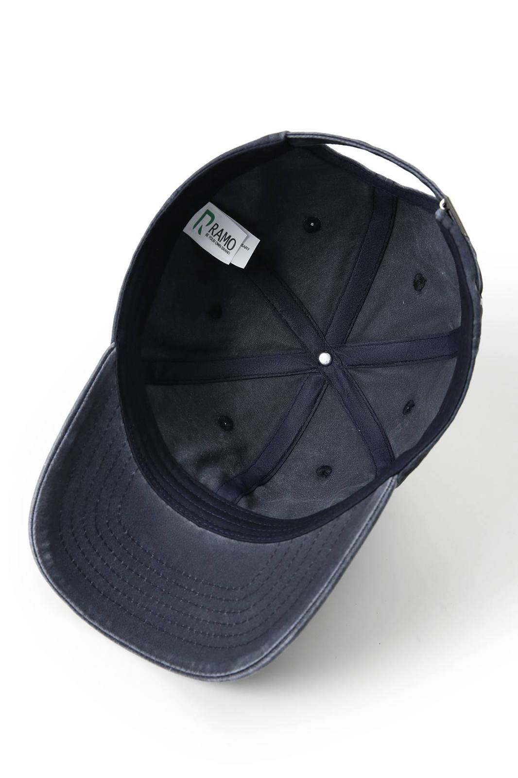 280GSM Cotton Drill Washed Unstructured Caps - Navy Faded - View