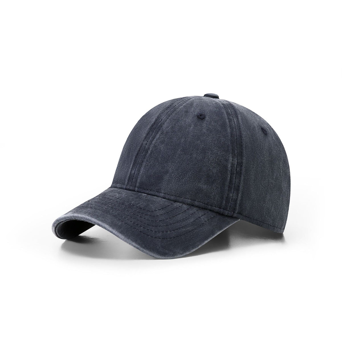 280GSM Cotton Drill Washed Unstructured Caps - Navy Faded - Front