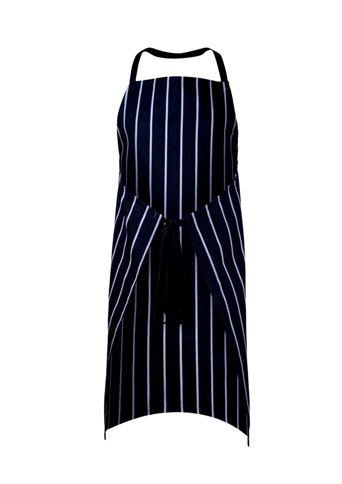 Full Bib Cafe Stripe Apron - Navy/White Stripe