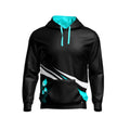 Drip hoodie – Black/White/Aqua Blue
