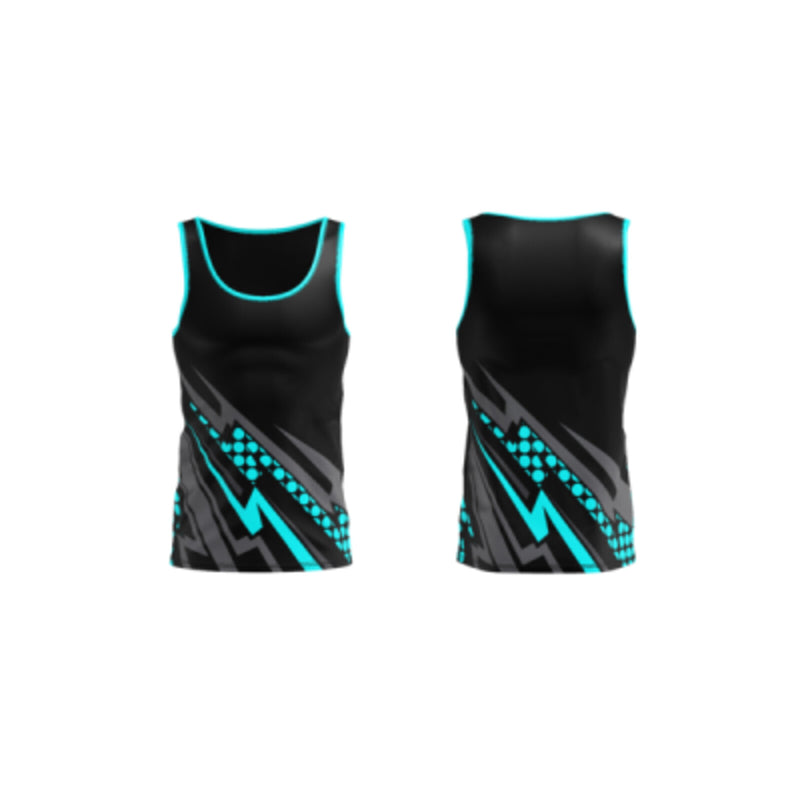 Electric singlet – Black/Grey/Aqua Blue