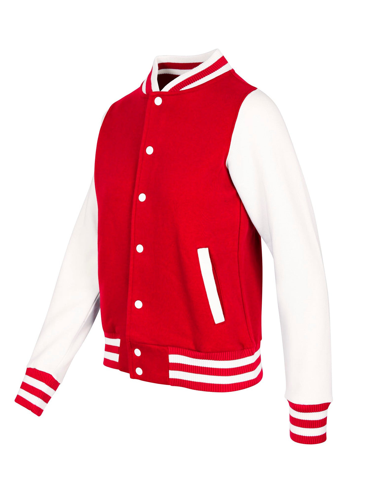 Womens/Junior Varsity Jacket - Red/White - Side