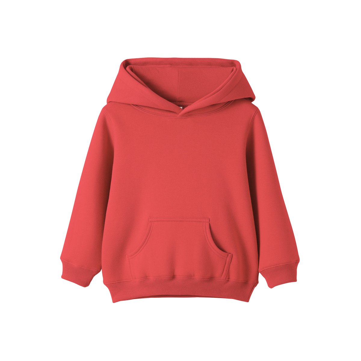 Baby Fleece Hoodie - Coral Red - Front