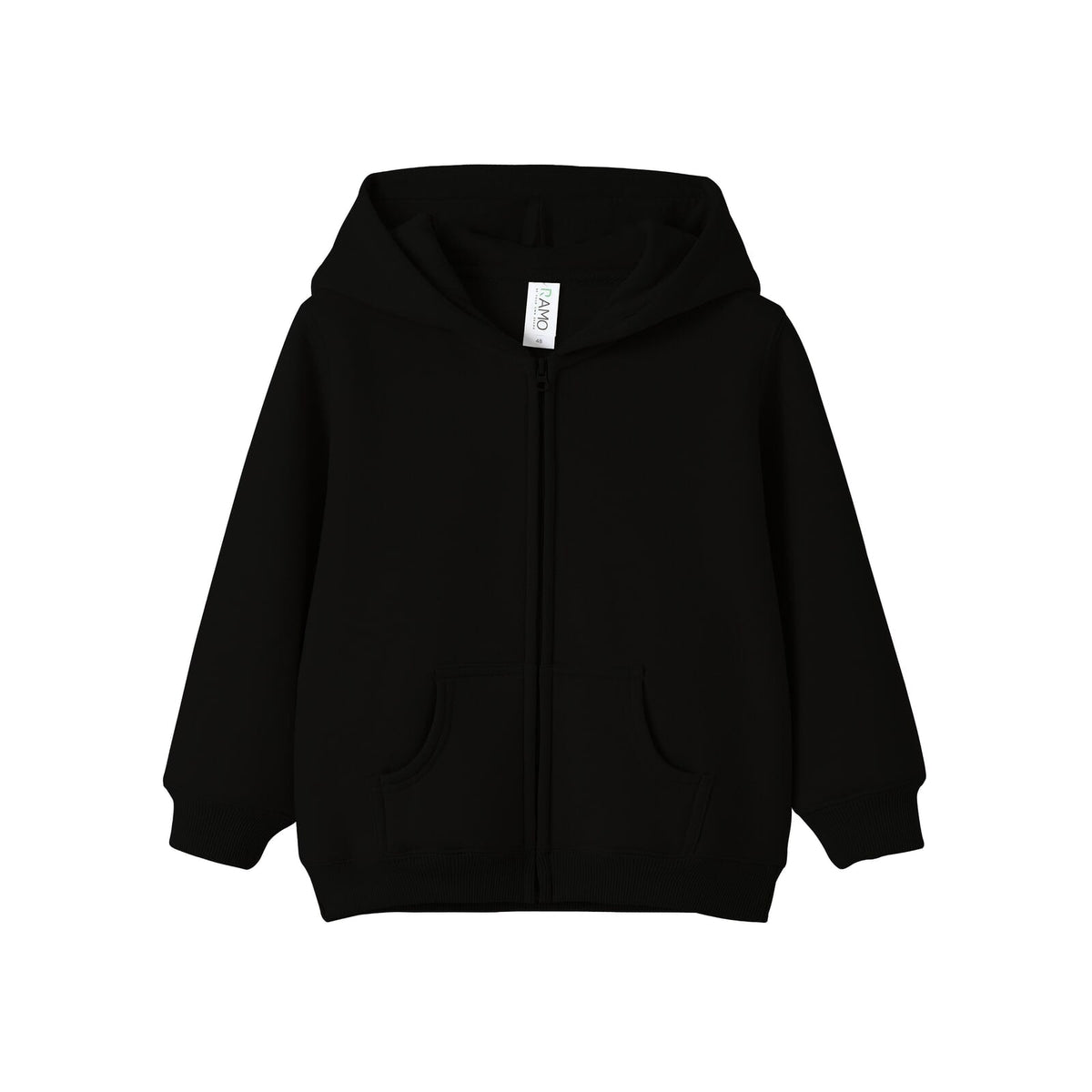 Fleece baby Zip Hoodie - Black - Front