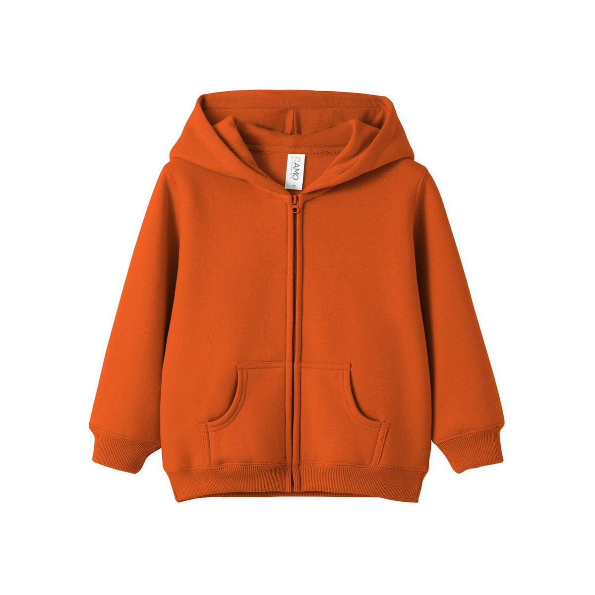 Fleece baby Zip Hoodie - Orange - Front