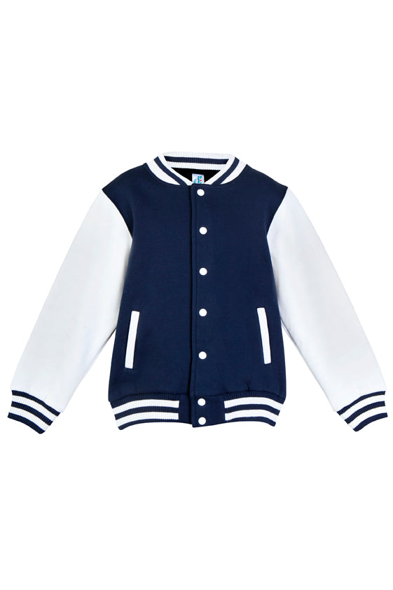 Babies Varsity Jacket - Navy/White - Front