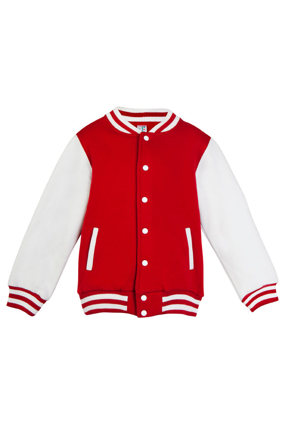 Babies Varsity Jacket - Red/White - Front