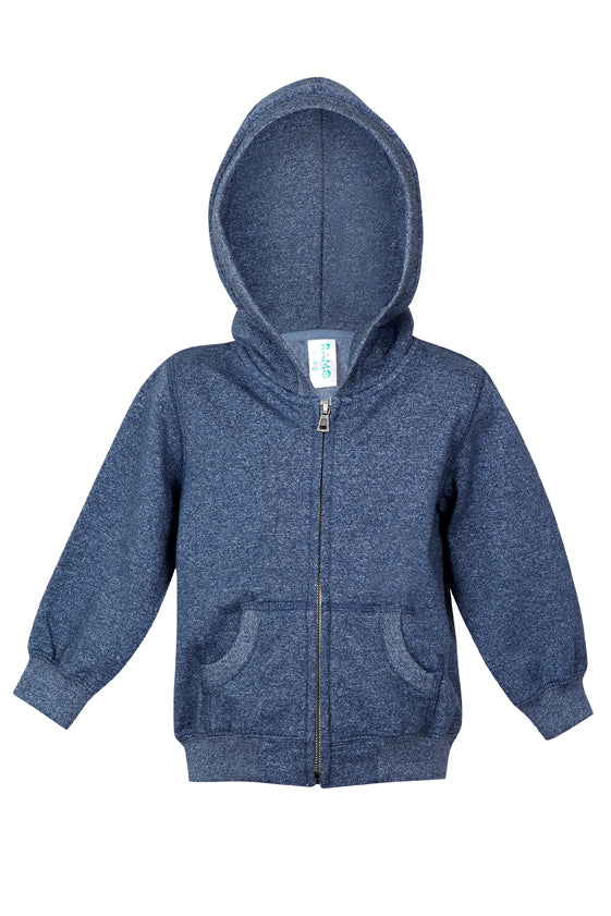 Babies Heather Zip Hoodie - Navy Heather - Front
