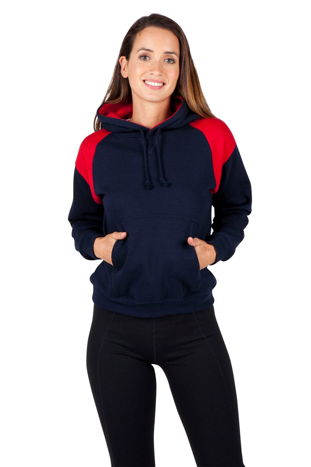 Womens/Juniors  Shoulder Contrast Panel Hoodie - view