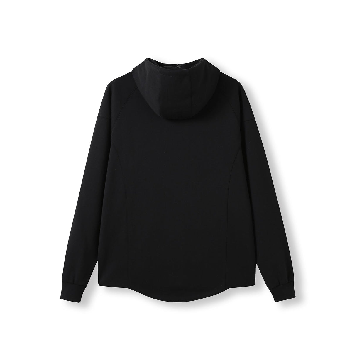 Mens 320gsm Soft cotton/bonded polar fleece Hoodie - Black - Back
