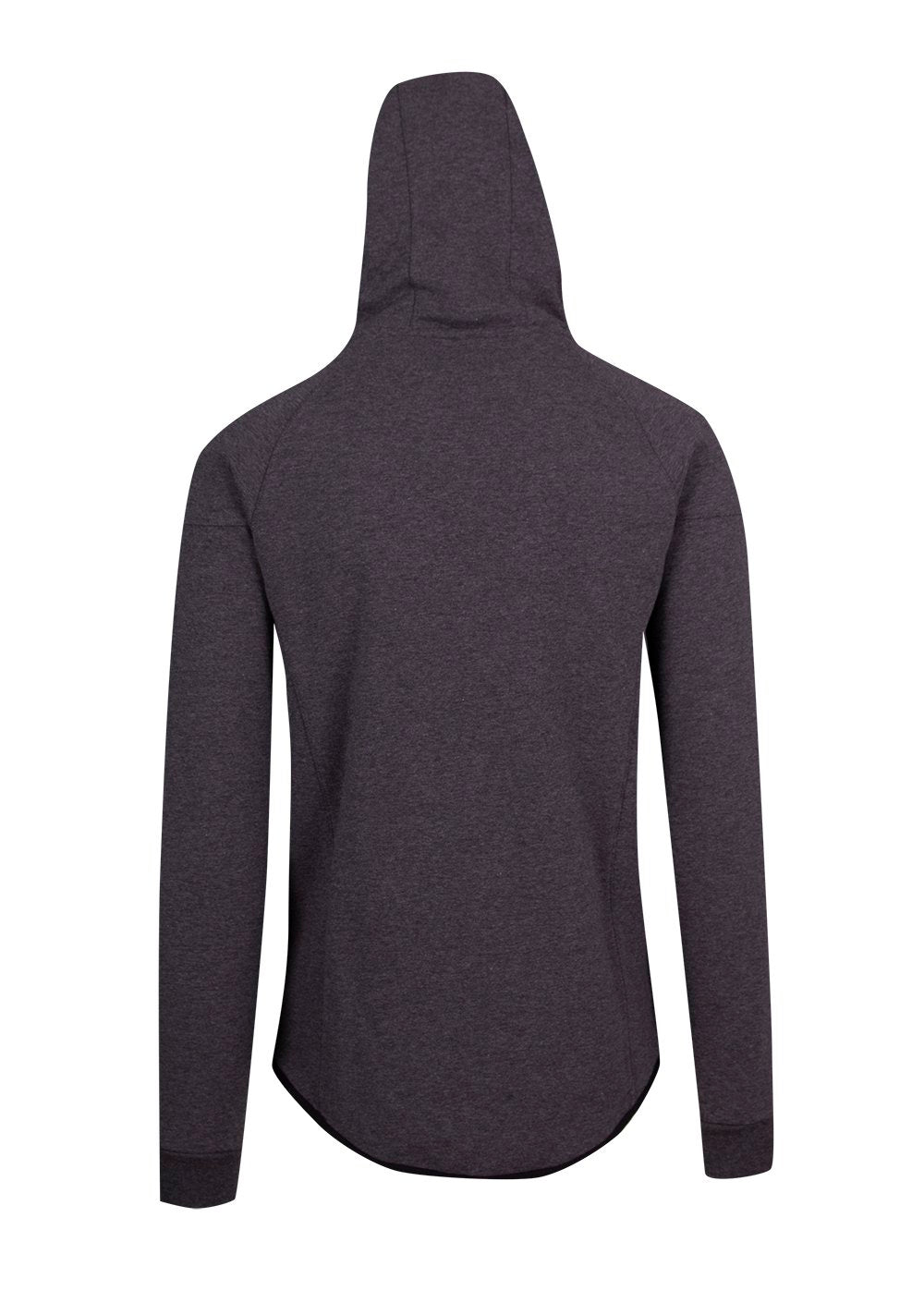 Mens 320gsm Soft cotton/bonded polar fleece Hoodie - Dark Marl - Back