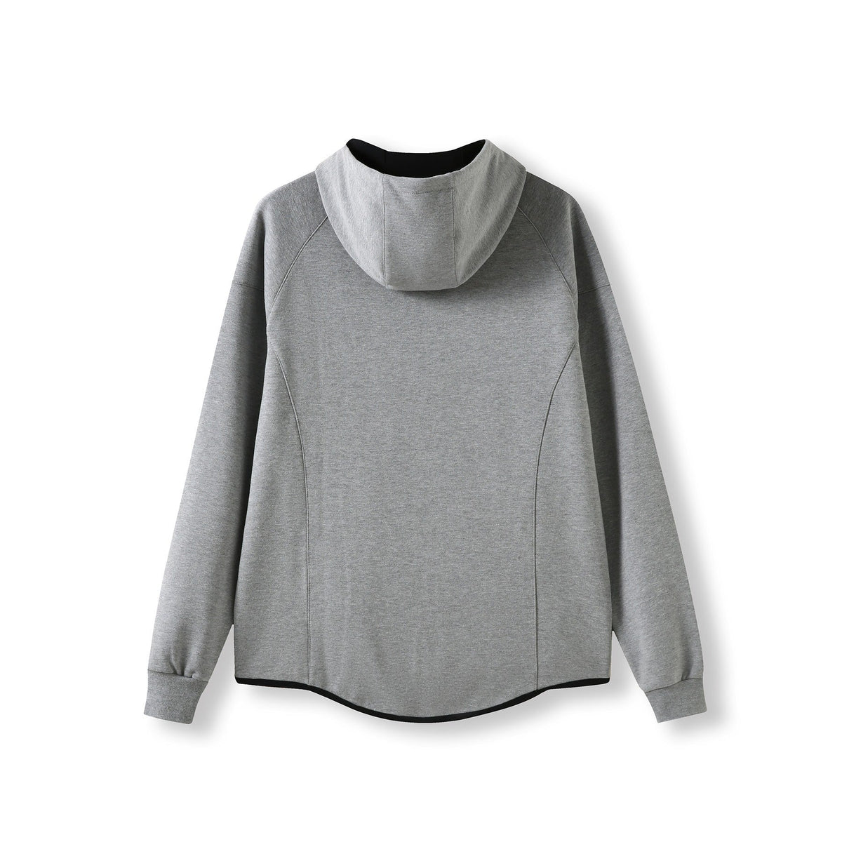 Mens 320gsm Soft cotton/bonded polar fleece Hoodie - Grey Marl - Back