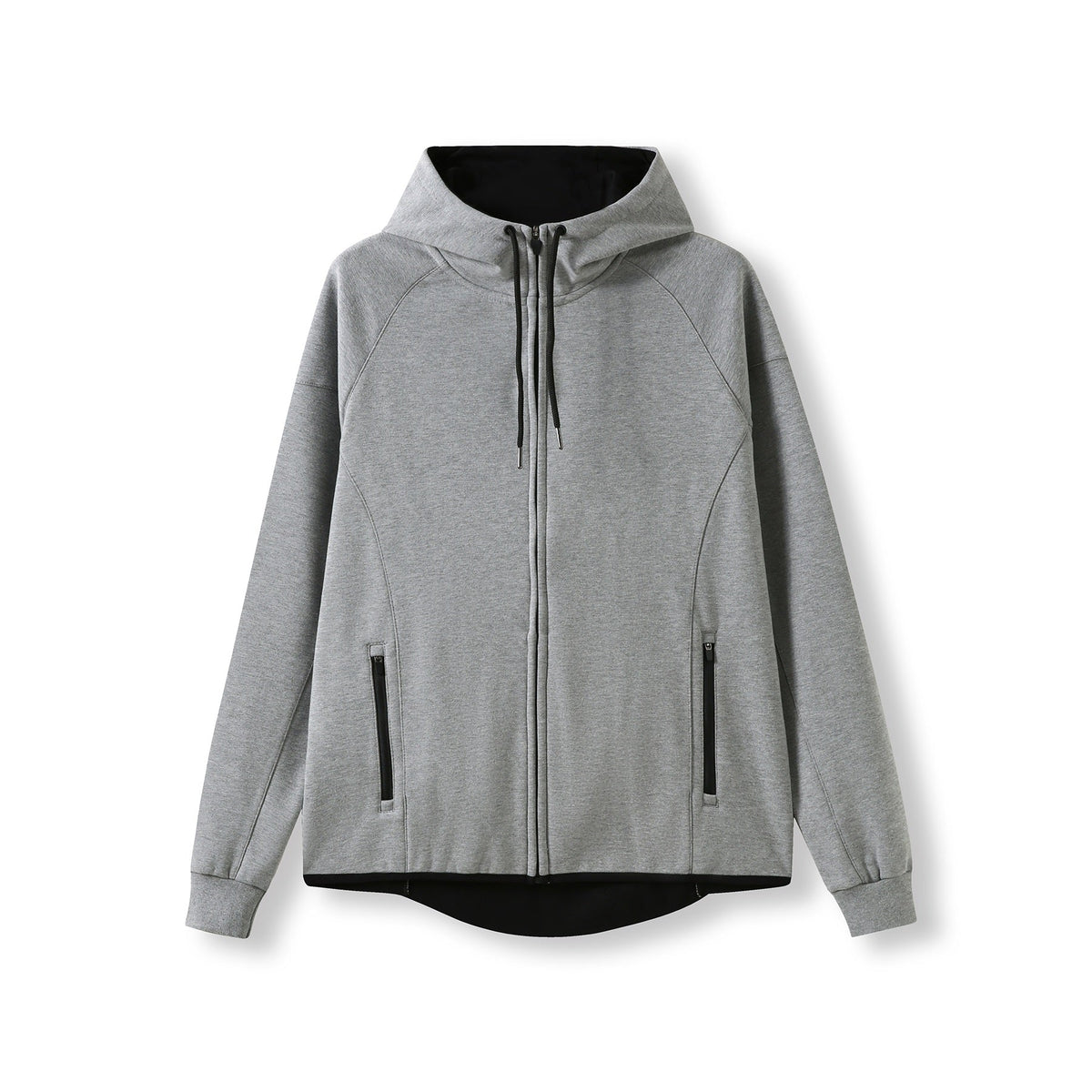 Mens 320gsm Soft cotton/bonded polar fleece Hoodie - Grey Marl - Front
