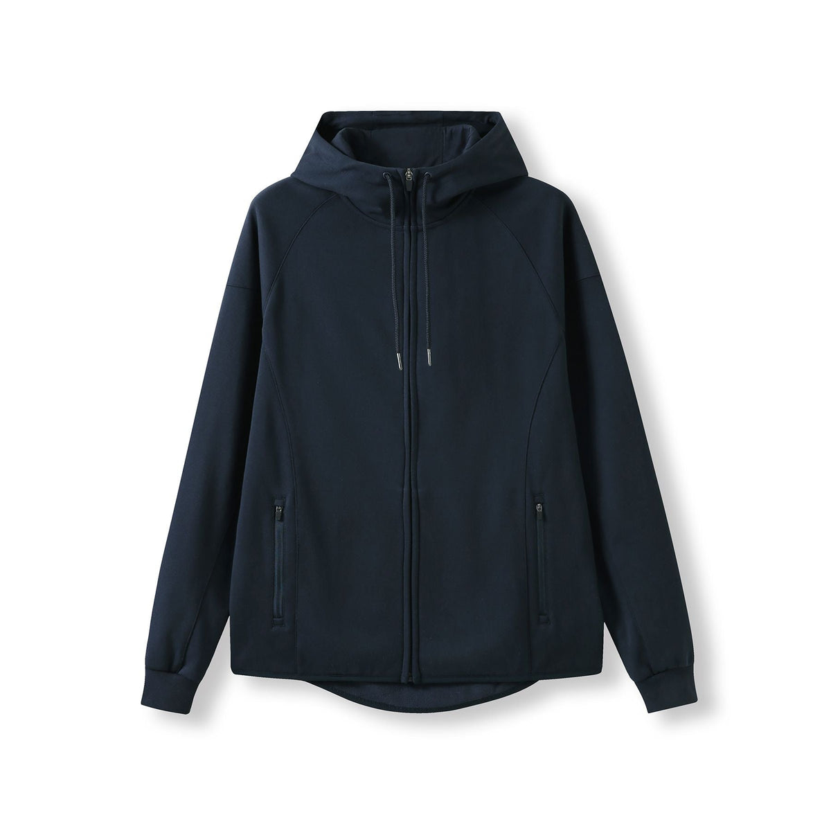 Mens 320gsm Soft cotton/bonded polar fleece Hoodie - Navy Blue - Front