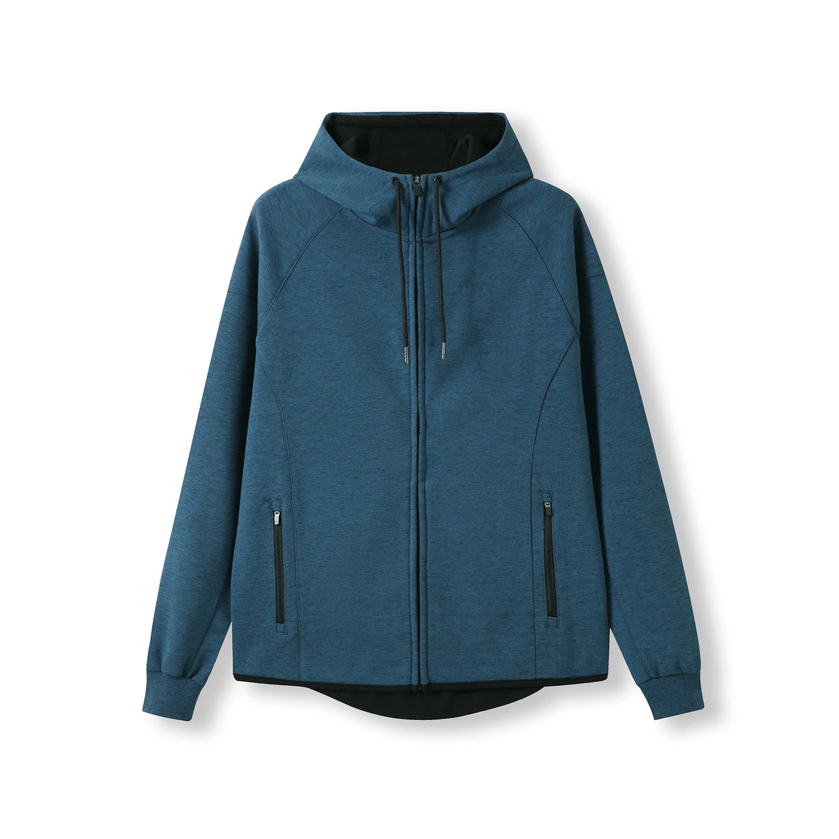 Mens 320gsm Soft cotton/bonded polar fleece Hoodie - Teal Marl - Front