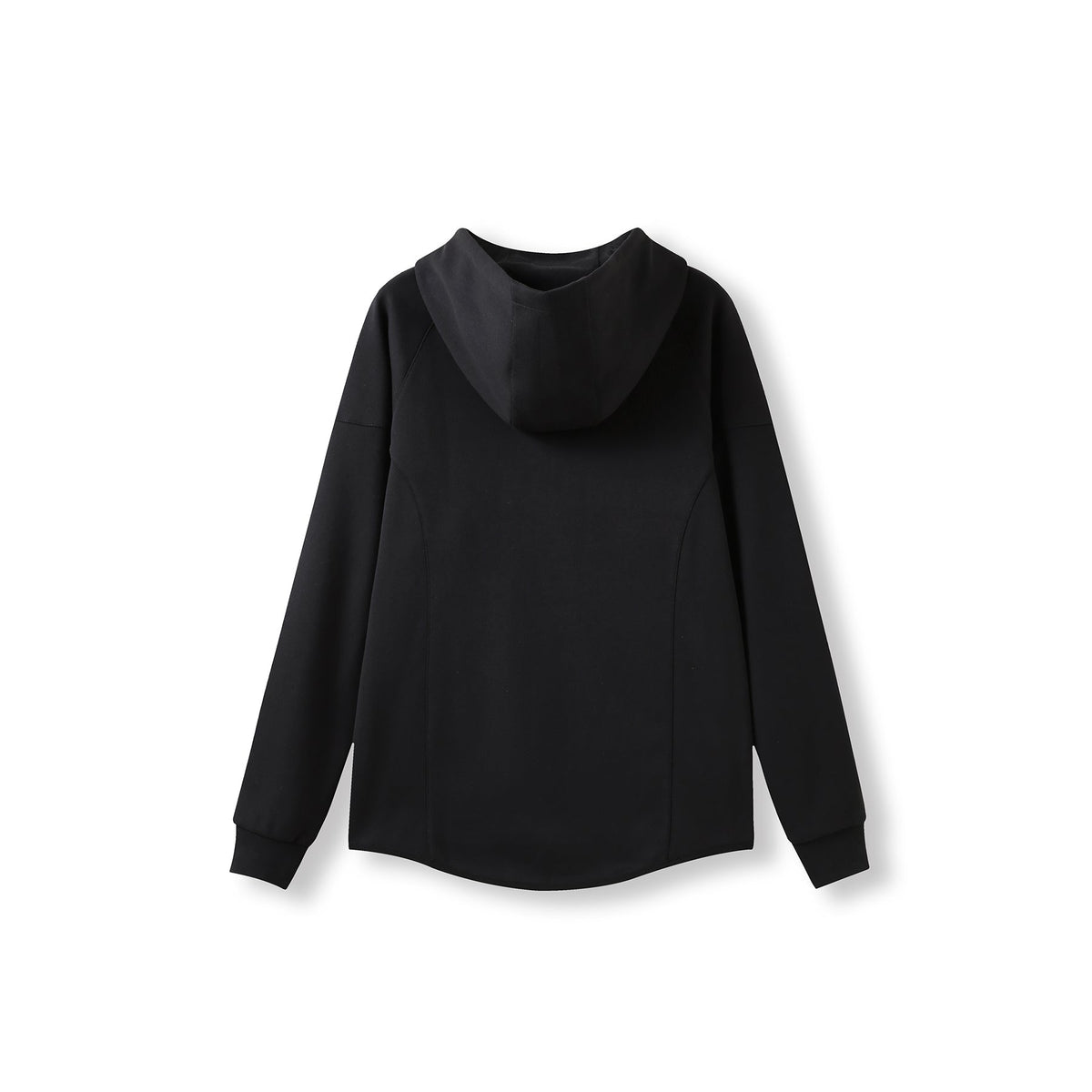 Womens/junior 320gsm Soft cotton/bonded polar fleece Hoodie - Black - Back