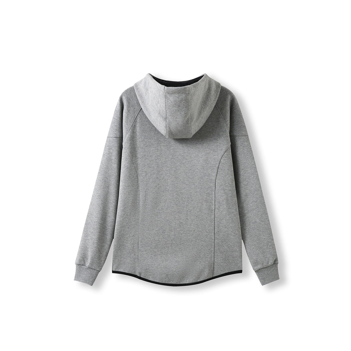Womens/junior 320gsm Soft cotton/bonded polar fleece Hoodie - Grey Marl - Back