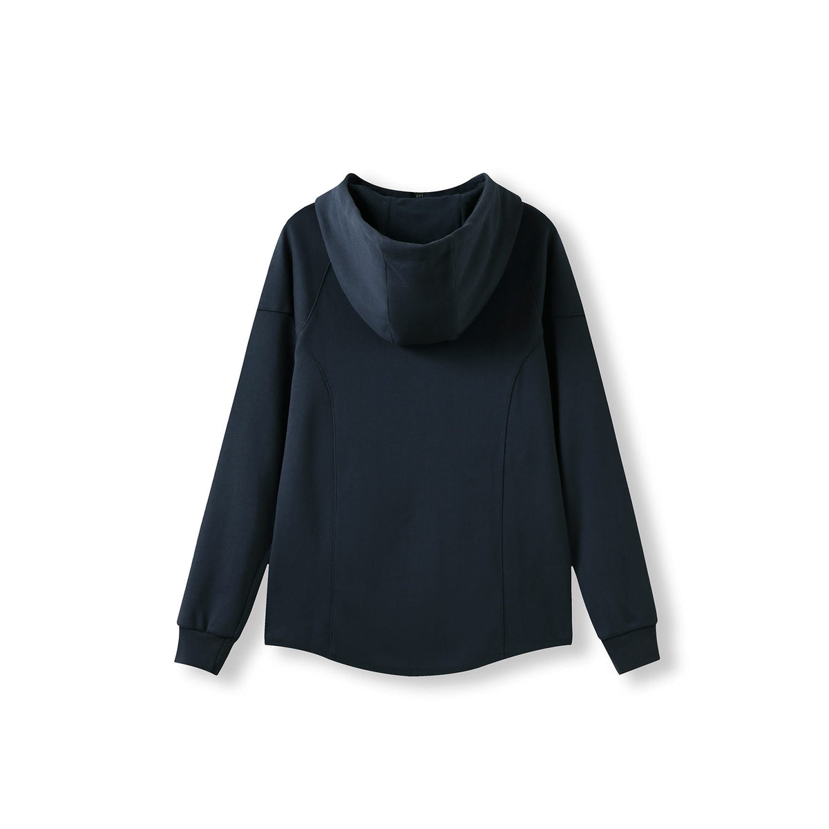 Womens/junior 320gsm Soft cotton/bonded polar fleece Hoodie - Navy Blue - Back