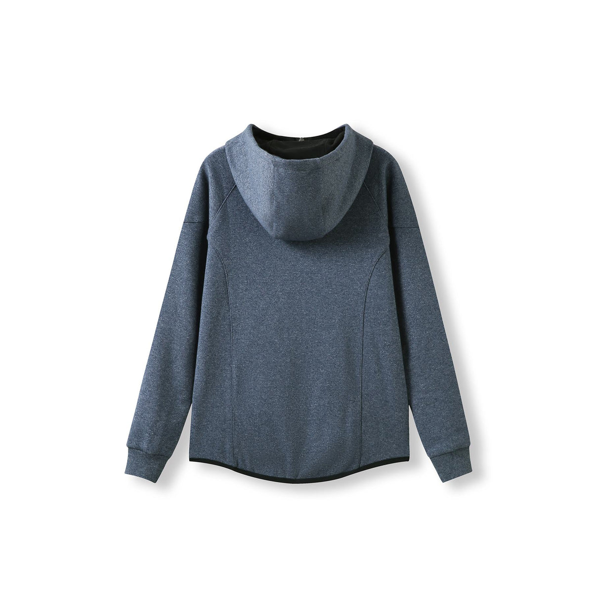 Womens/junior 320gsm Soft cotton/bonded polar fleece Hoodie - Navy Heather - Back