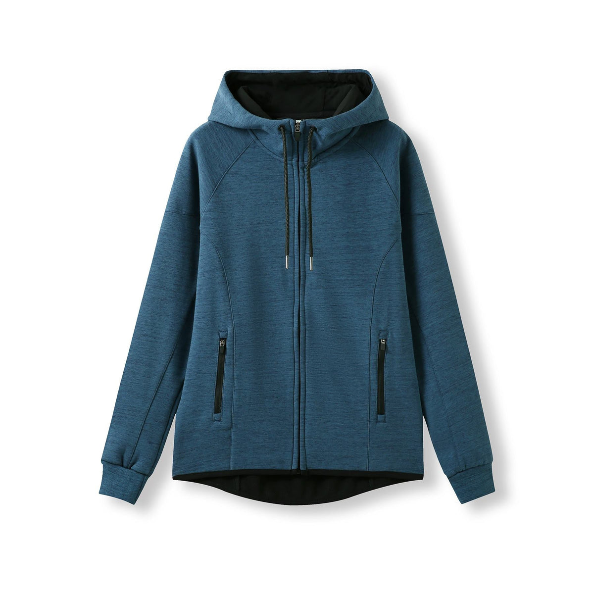 Womens/junior 320gsm Soft cotton/bonded polar fleece Hoodie - Teal Marl - Front
