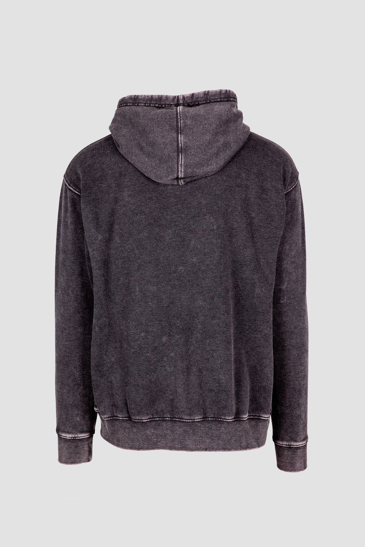Men's Stone Wash Fleece Hoodie - Black - Back