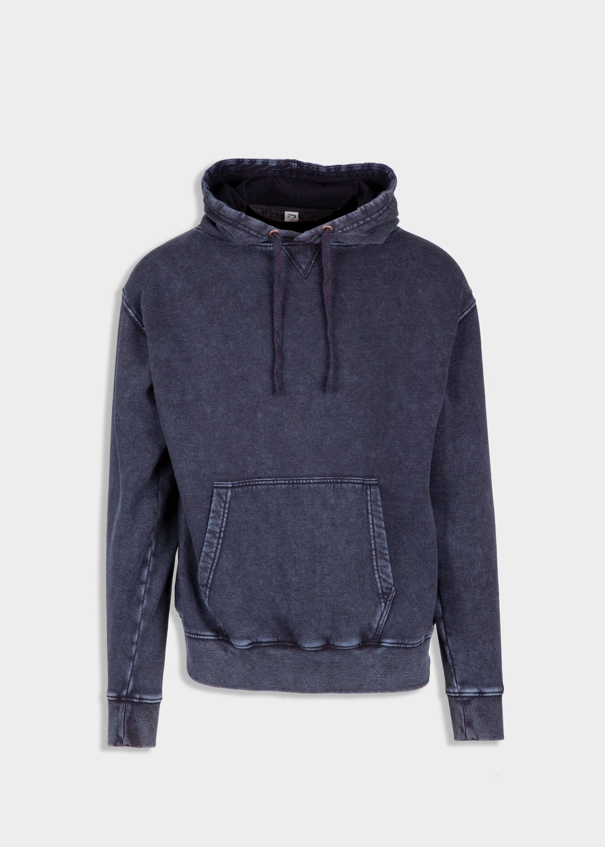 Men's Stone Wash Fleece Hoodie - Navy Blue - Front