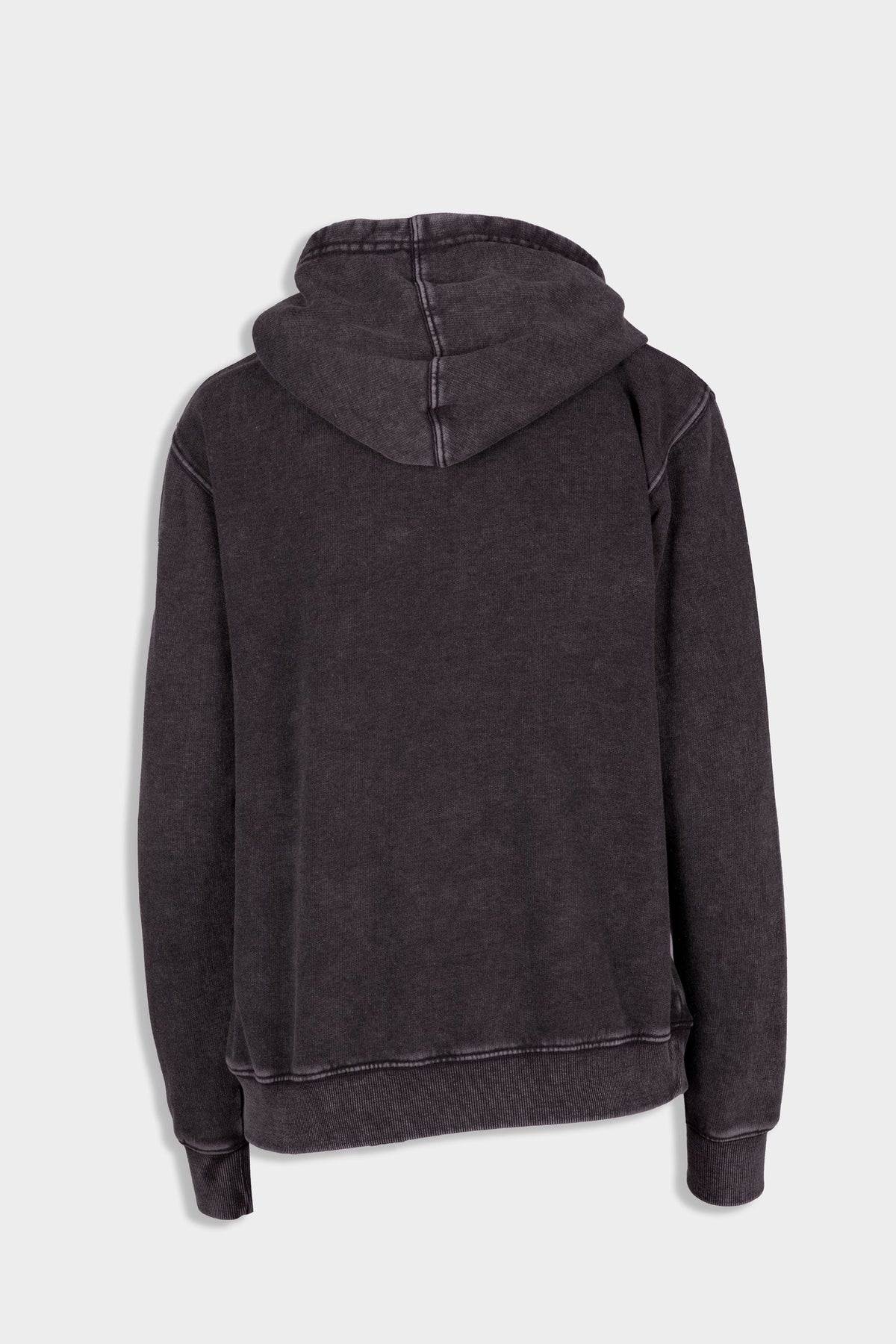 Womens'/Junior's  Stone Wash Fleece Hoodie - Black - Back