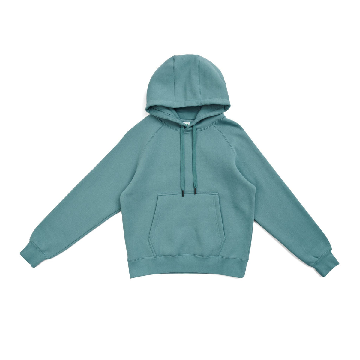 Womens/Junior Cotton Care Kangaroo Pocket Hoodie - Slate Green - Front