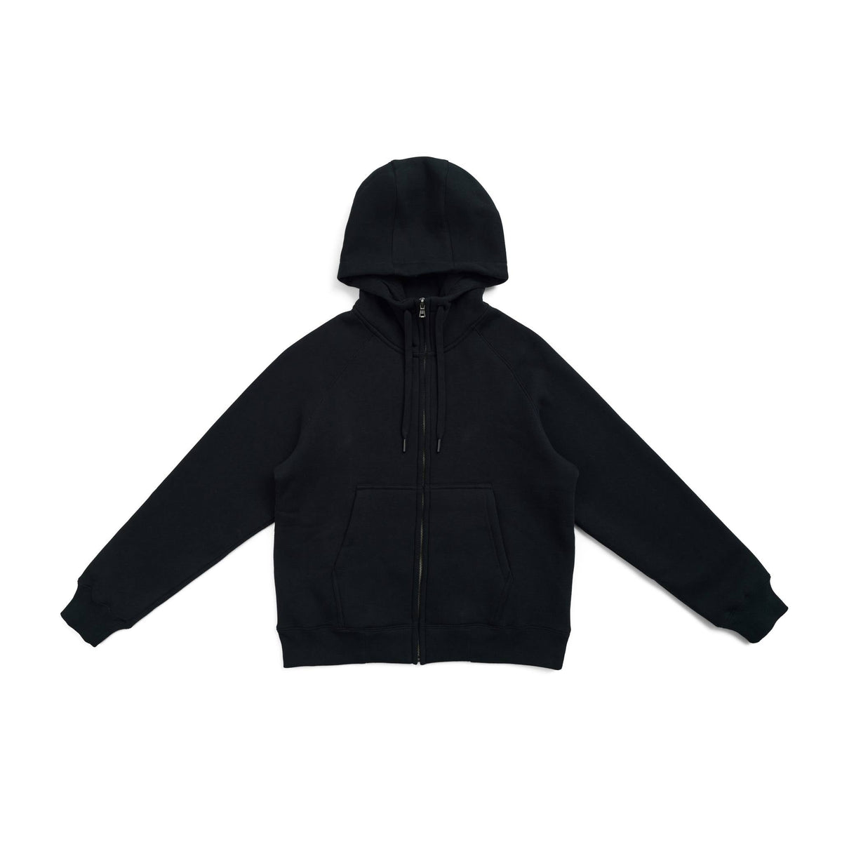Womens/Junior' Cotton Care Kangaroo Pocket Zipper Hoodie - Black - Front