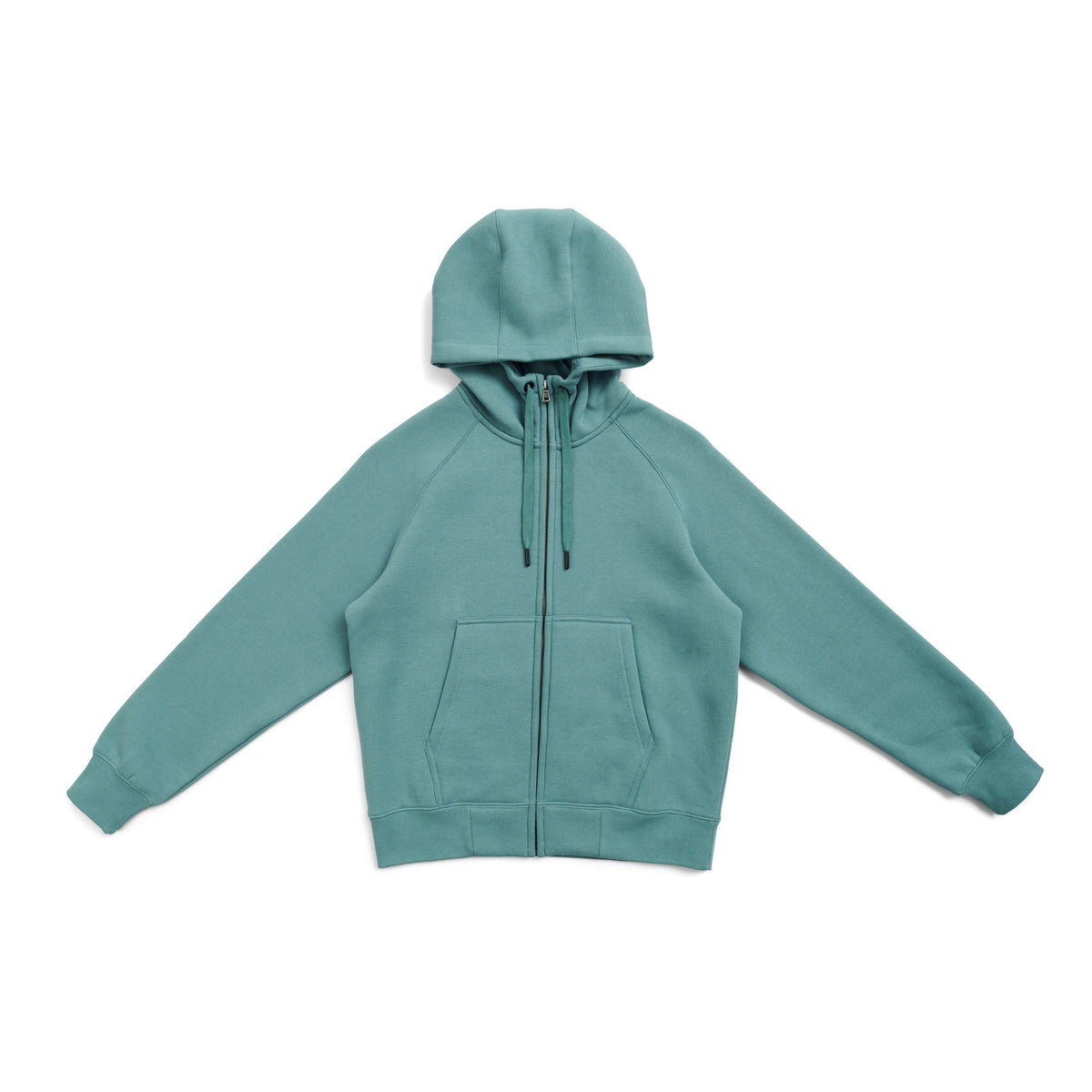 Womens/Junior' Cotton Care Kangaroo Pocket Zipper Hoodie - Slate Green - Front