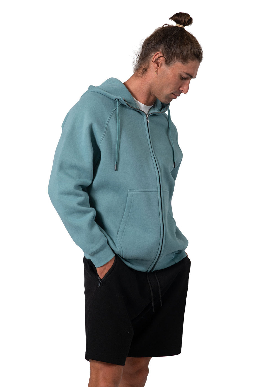 Mens' Cotton Care Kangaroo Pocket Zipper Hoodie - view