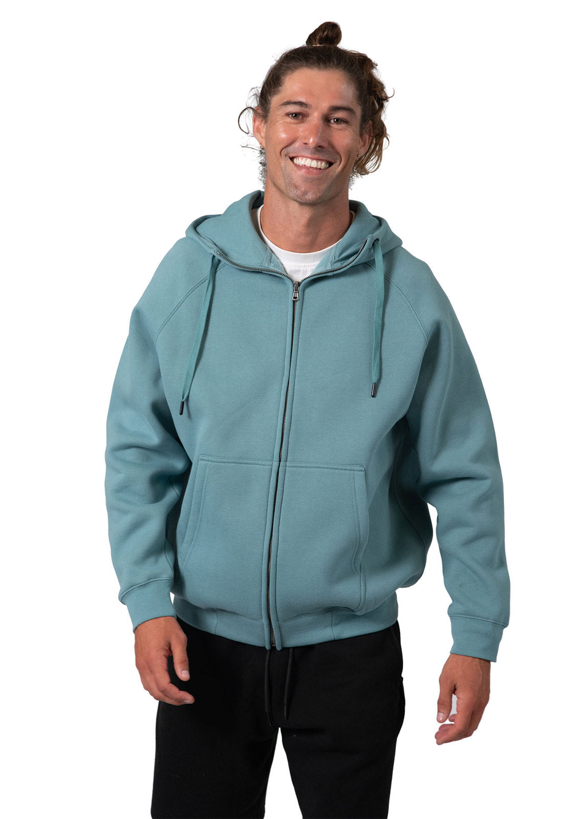 Mens' Cotton Care Kangaroo Pocket Zipper Hoodie - view