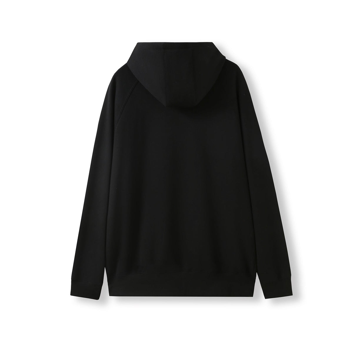 Mens' Cotton Care Kangaroo Pocket Zipper Hoodie - Black - Back