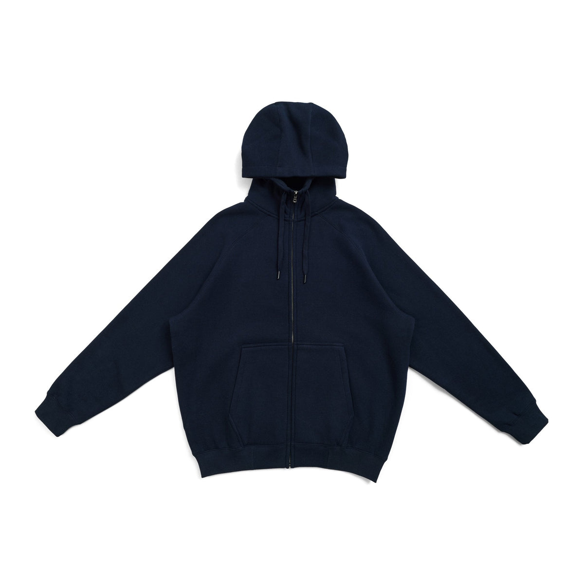 Mens' Cotton Care Kangaroo Pocket Zipper Hoodie - Navy Blue - Front