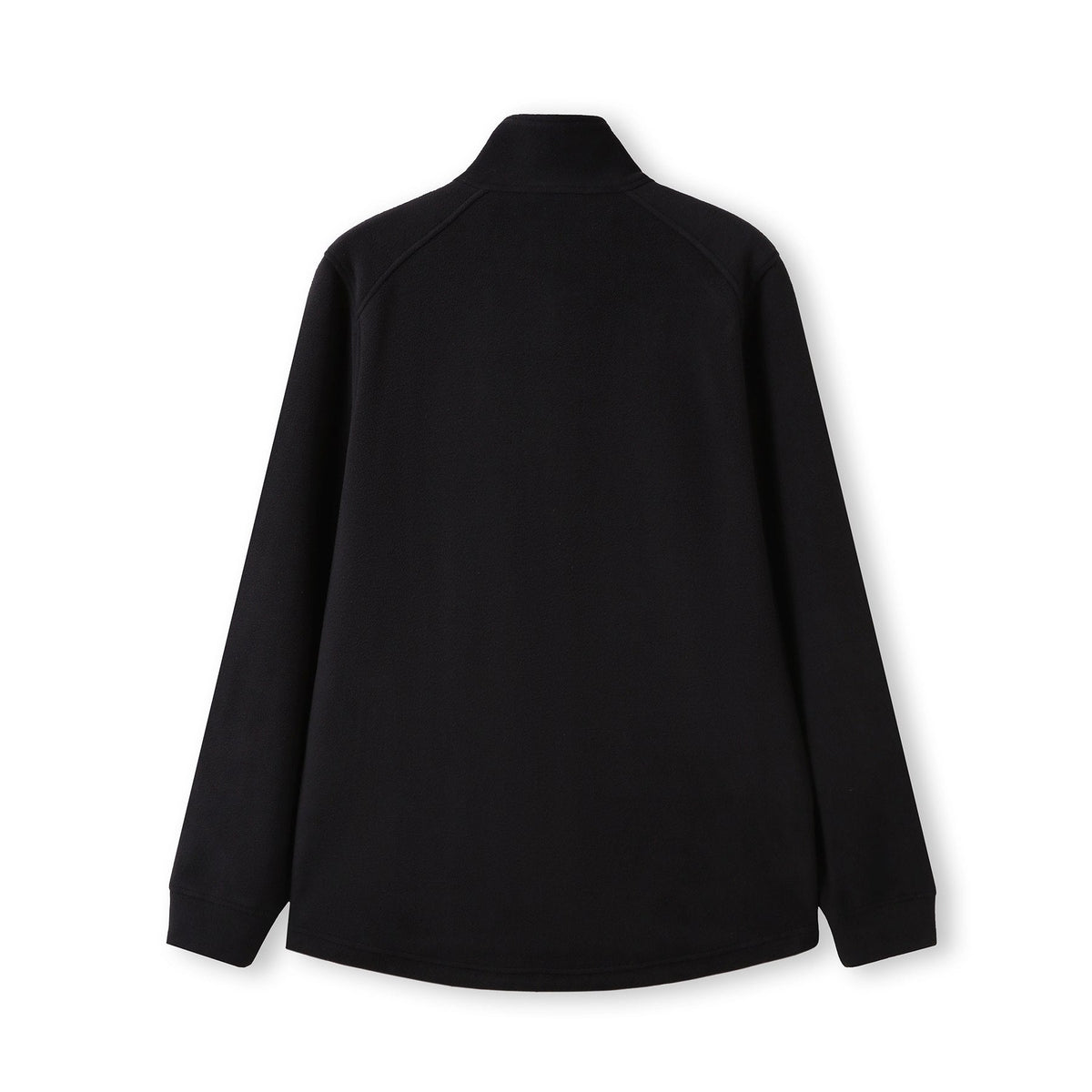 320gsm Men's / Unisex  Polar Fleece Half Zip Top - Black - Back