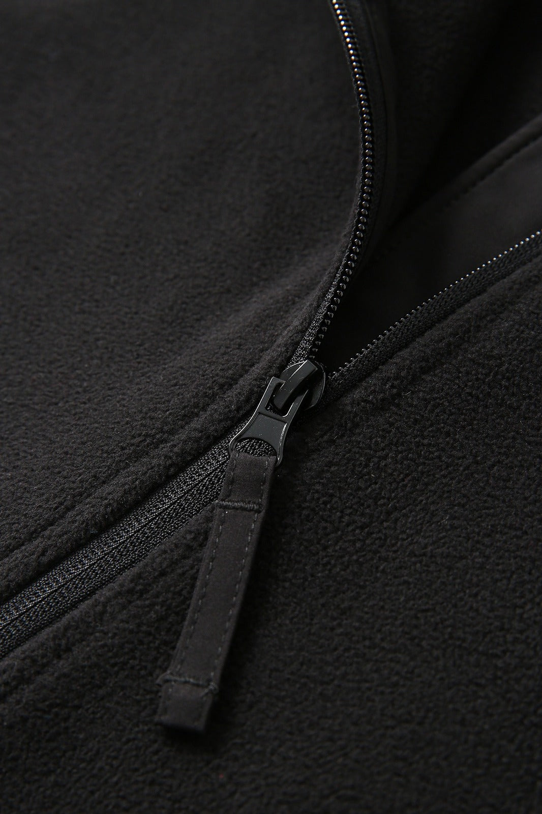 320gsm Men's / Unisex  Polar Fleece Half Zip Top - Black - View