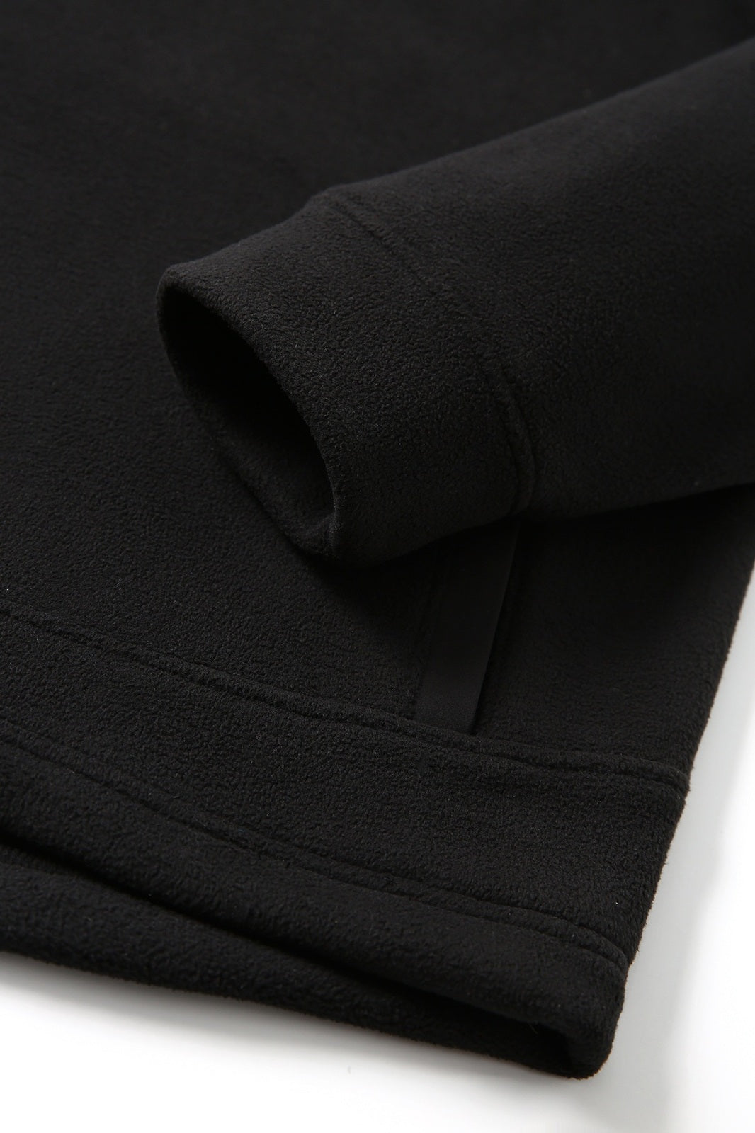 320gsm Men's / Unisex  Polar Fleece Half Zip Top - Black - View