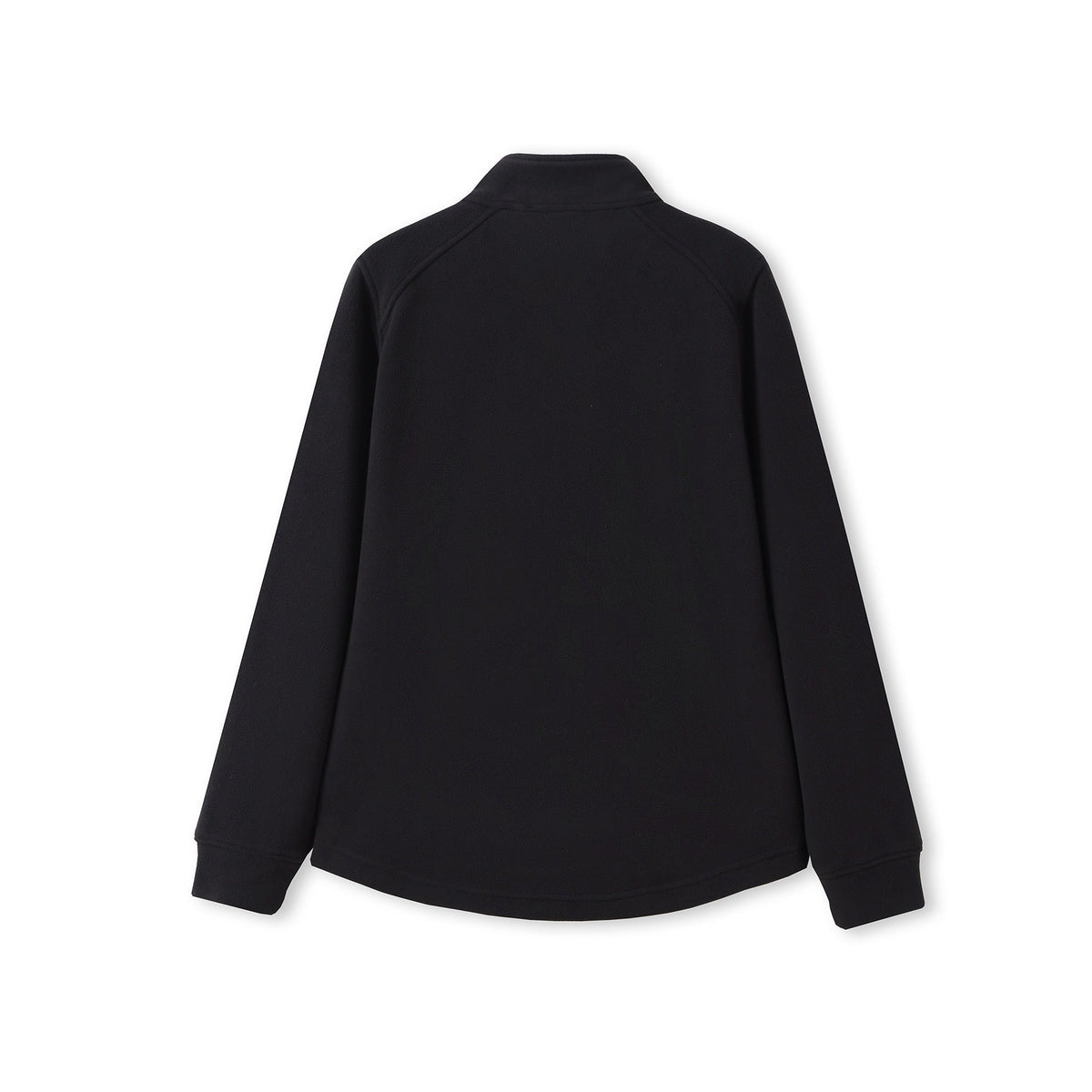 320gsm Women's  Polar Fleece Half Zip Top - Black - Back
