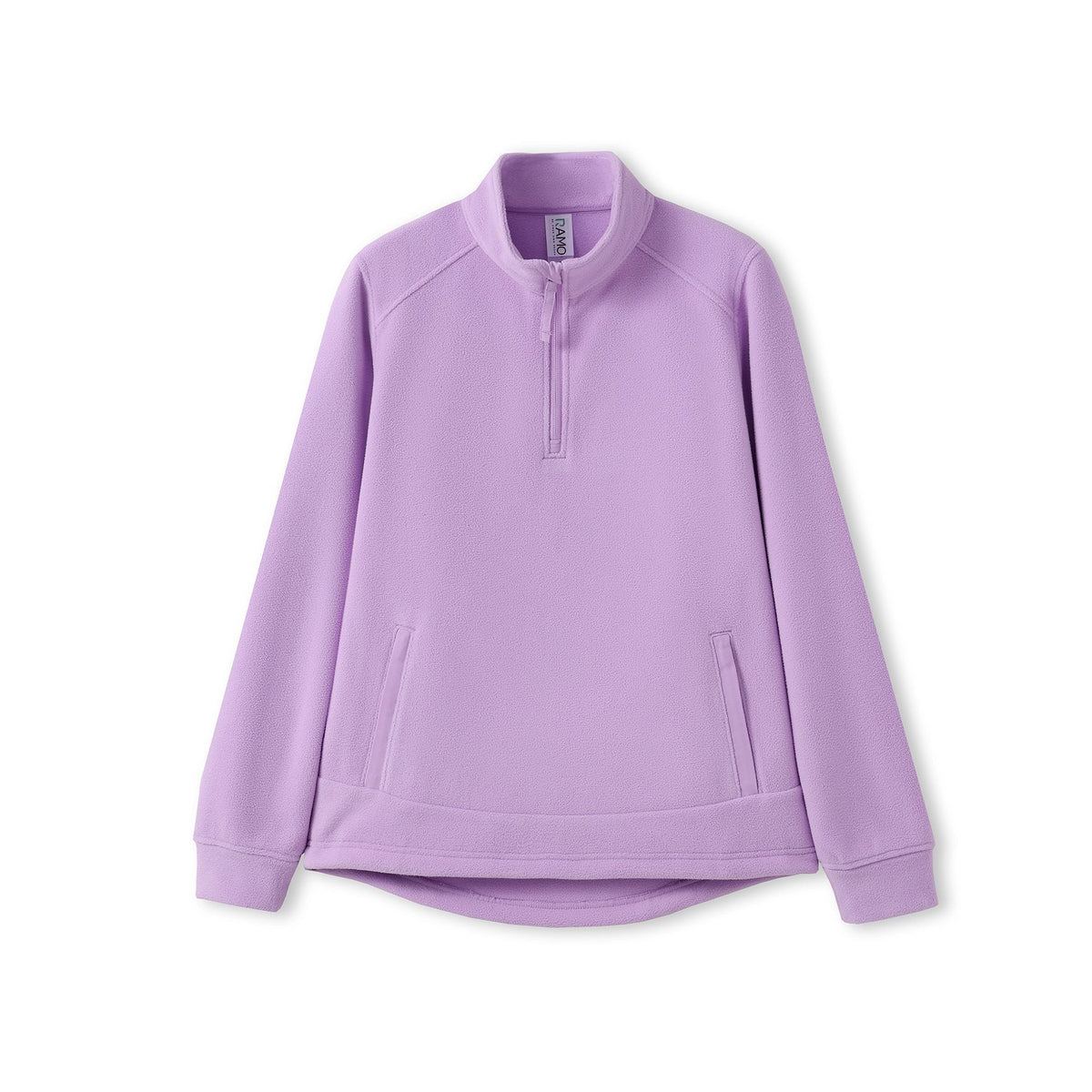 320gsm Women's  Polar Fleece Half Zip Top - Lavender - Front