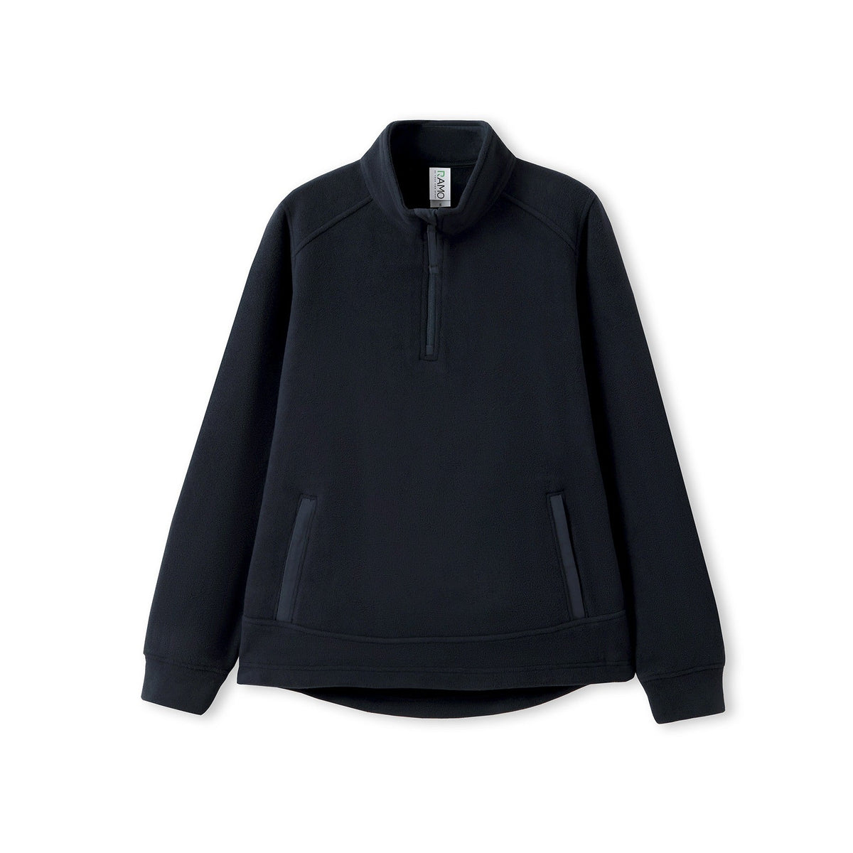 320gsm Women's  Polar Fleece Half Zip Top - Navy Blue - Front