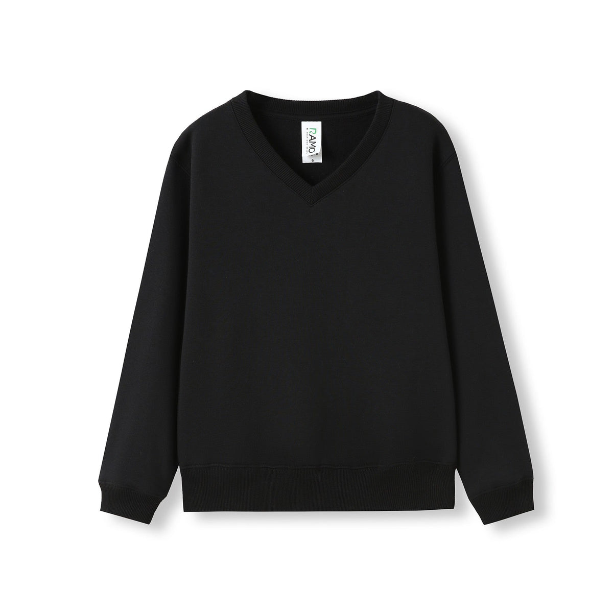 Kids v-neck Fleece - Black - Front