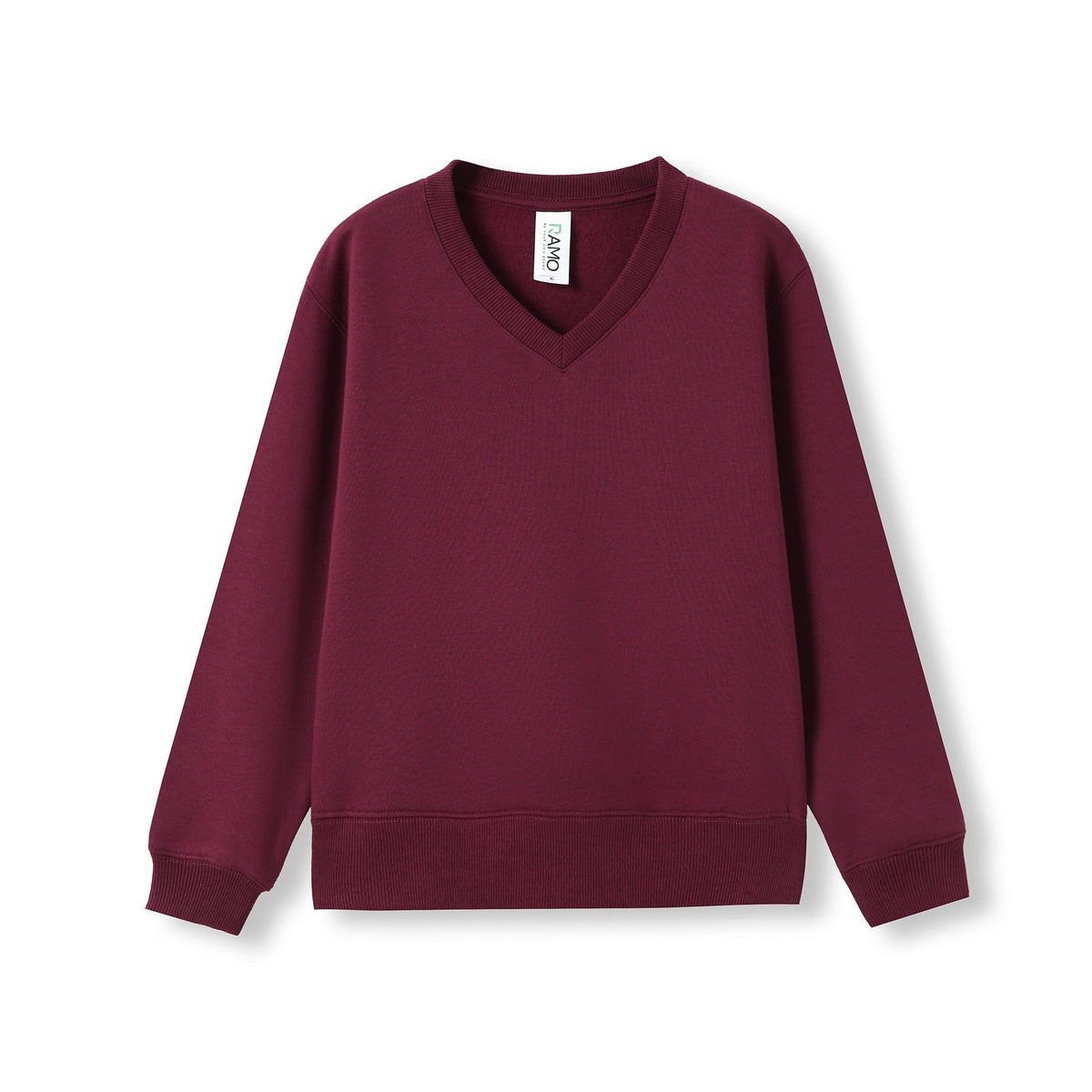 Kids v-neck Fleece - Maroon - Front